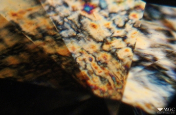 Anomalous interference colors in natural diamond type II. Viewing conditions - polarized light, nicknames +.