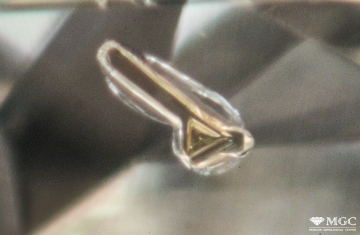 Mineral inclusions in natural diamond. View mode - transmitted light.