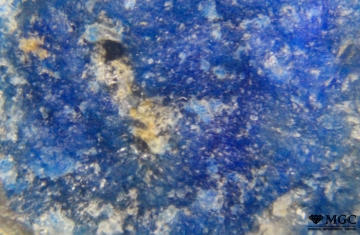 Granular structure of drain lapis lazuli, the deposit of Lyadzhvar-Dara, Tajikistan. View Mode - reflected light