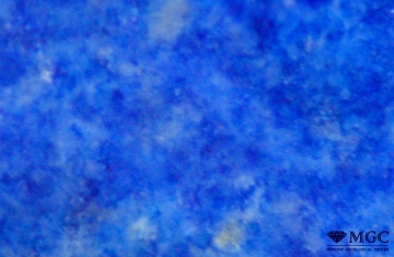 The granular structure of the blue drain lapis lazuli, deposit Little-Bystrinskoe, Irkutsk region. View Mode - reflected light